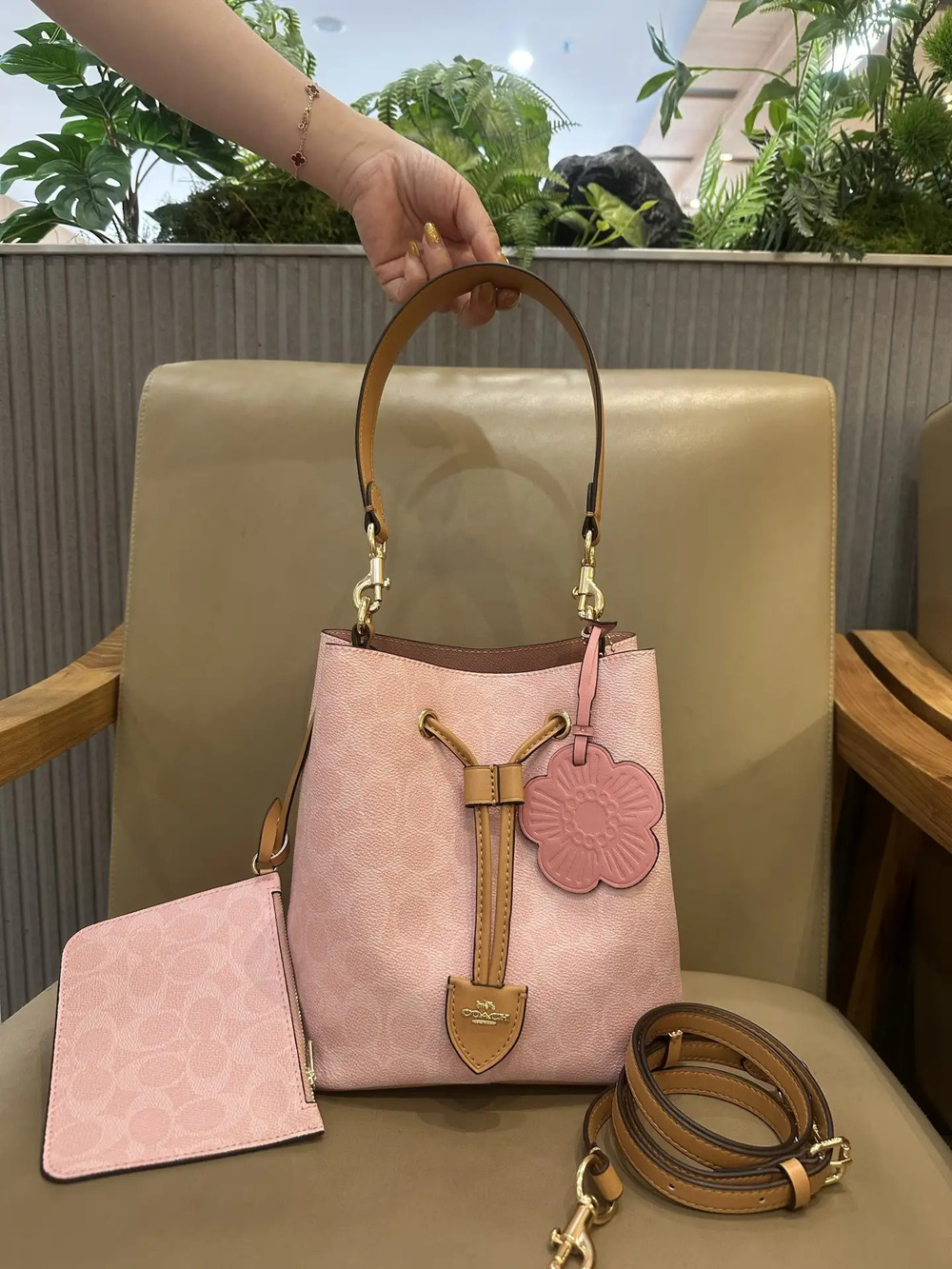 Coach Classic Monogram Rowan Bucket Bag Mother and Daughter Bag
